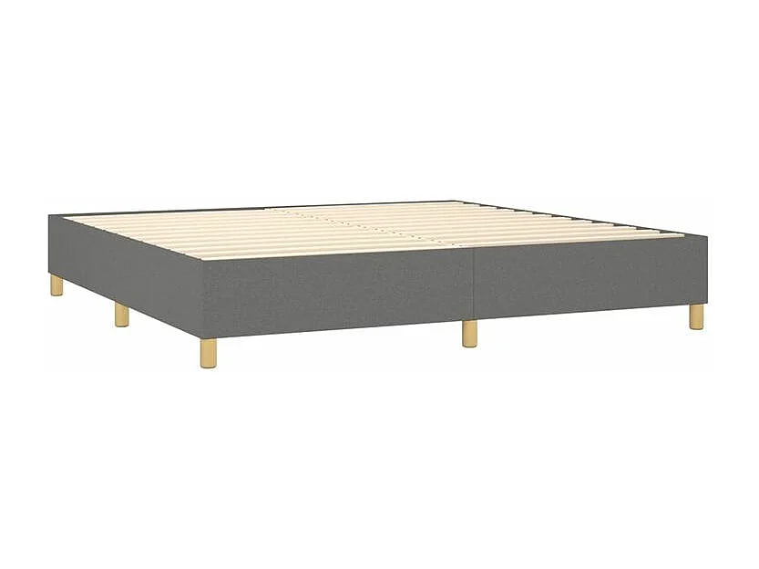 Sommier à lattes de lit avec matelas Gris foncé 200x200 Tissu