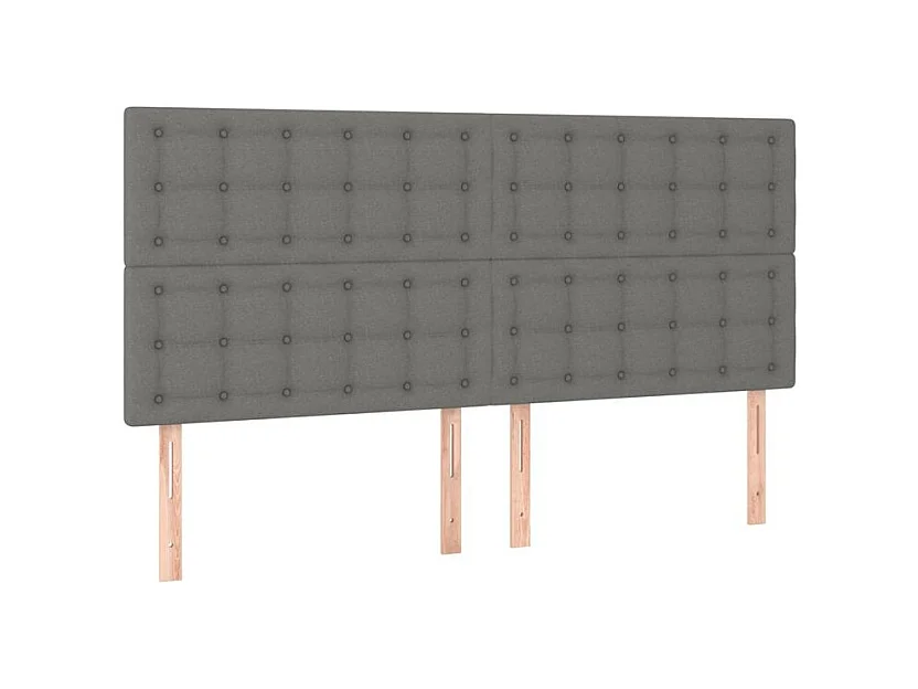 Sommier à lattes de lit avec matelas Gris foncé 200x200 Tissu