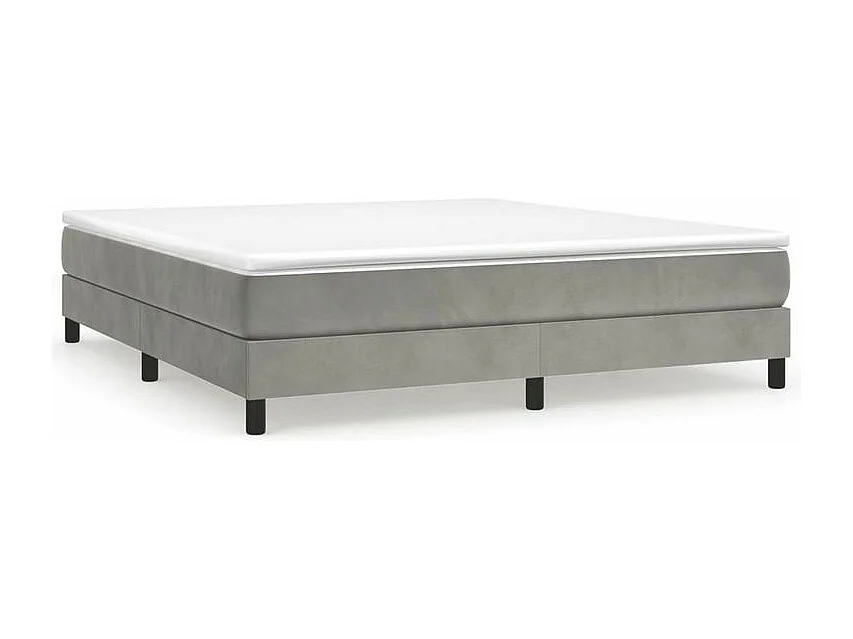 Sommier à lattes de lit et matelas Gris clair 160x200 Velours