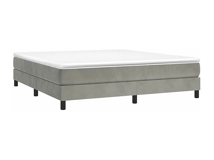 Sommier à lattes de lit et matelas Gris clair 160x200 Velours