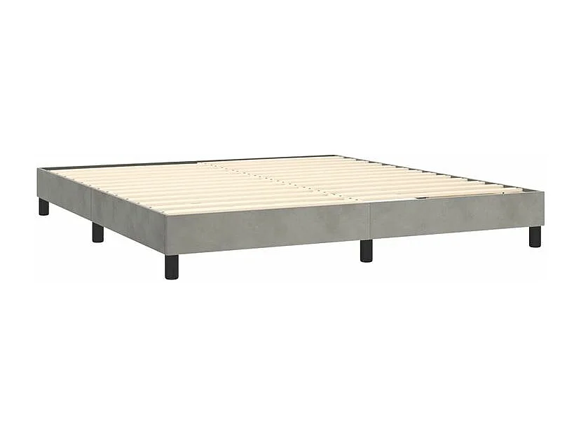 Sommier à lattes de lit et matelas Gris clair 160x200 Velours