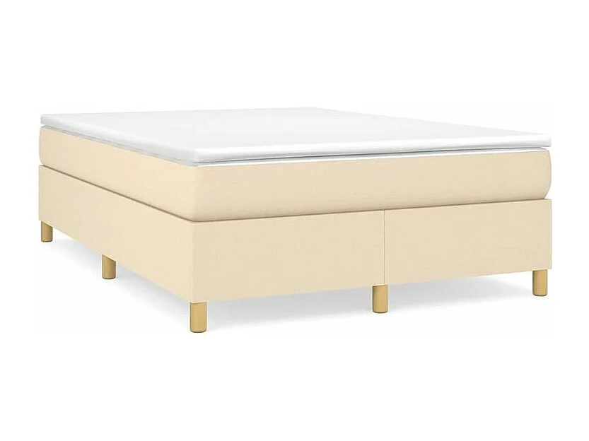 Sommier à lattes de lit avec matelas Crème 140x200 Tissu