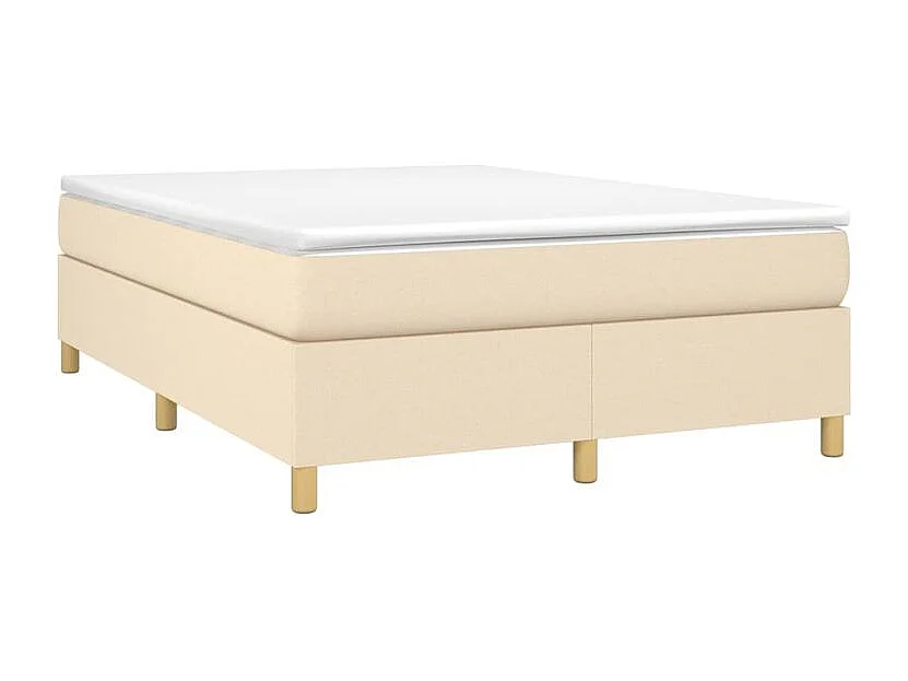 Sommier à lattes de lit avec matelas Crème 140x200 Tissu