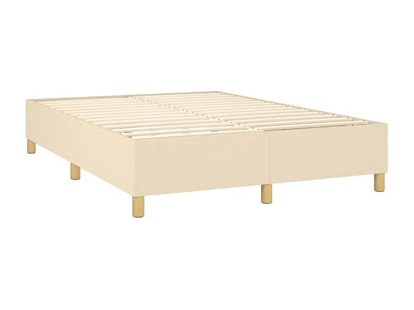 Sommier à lattes de lit avec matelas Crème 140x200 Tissu