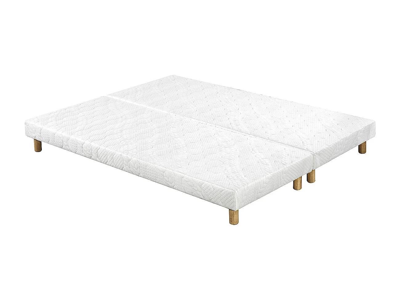 Boxspringbetten weiß mit Holzfüßen 90 x 200 cm (2er-Set) JAMI