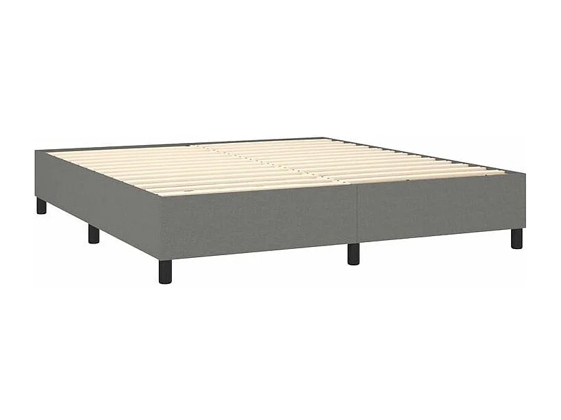 Sommier à lattes de lit avec matelas Gris foncé 160x200 Tissu