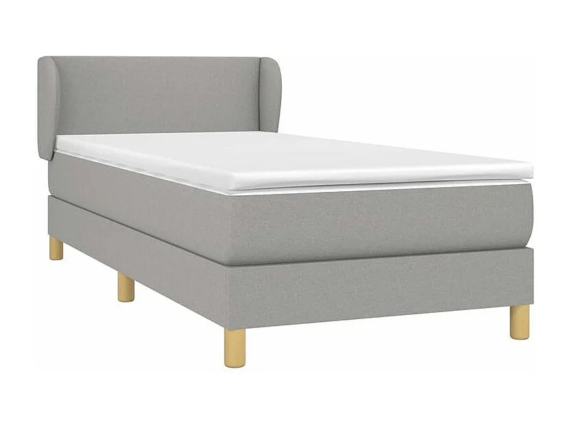 Sommier à lattes de lit avec matelas Gris clair 80x200 Tissu