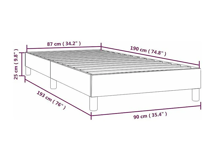 Cadre de lit Cappuccino 90x190 Similicuir