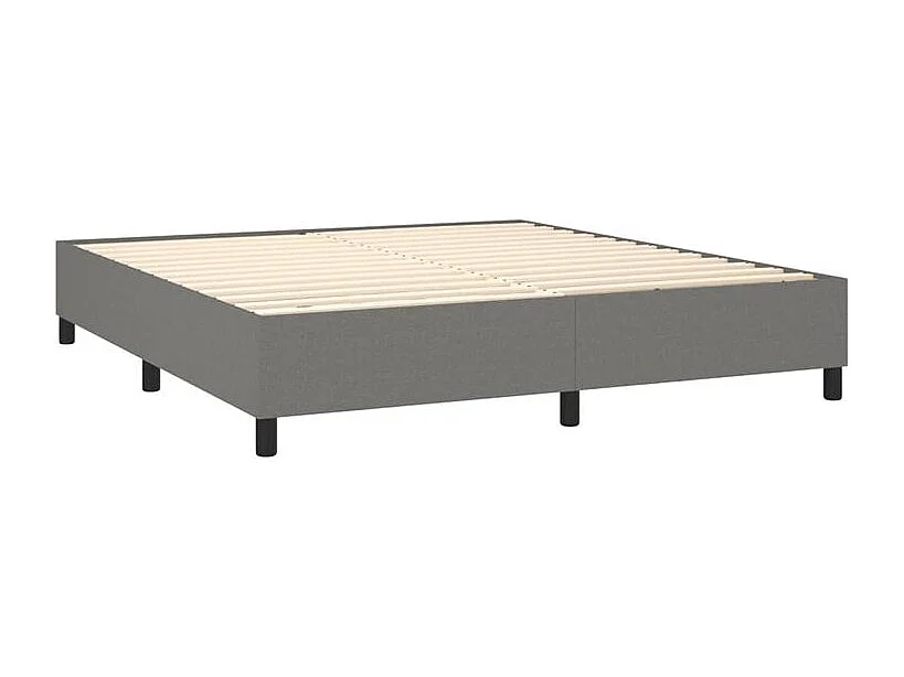 Sommier à lattes de lit et matelas et LED Gris foncé 160x200
