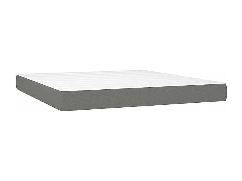 Sommier à lattes de lit et matelas et LED Gris foncé 160x200