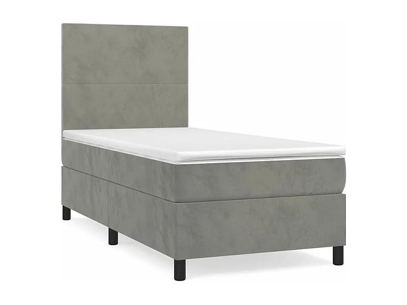 Sommier à lattes de lit et matelas Gris clair 80x200 Velours