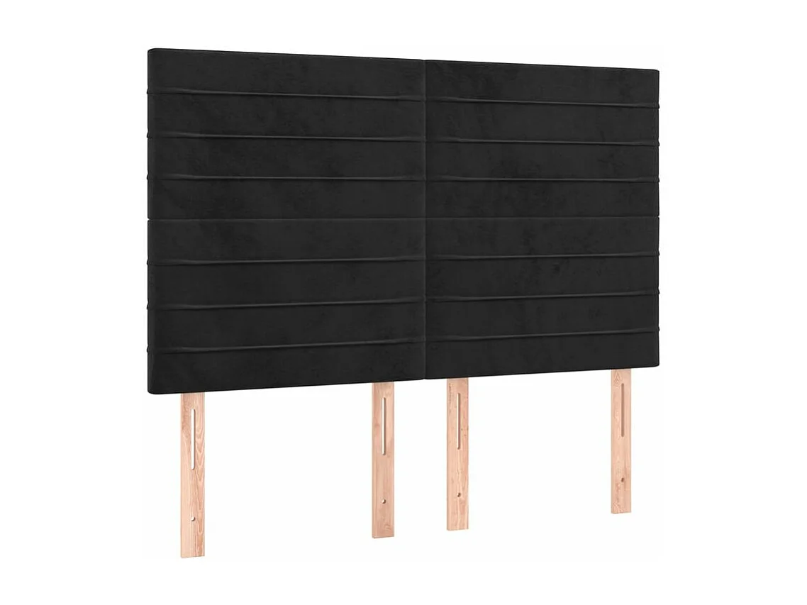 Sommier à lattes de lit avec matelas Noir 140x200 Velours