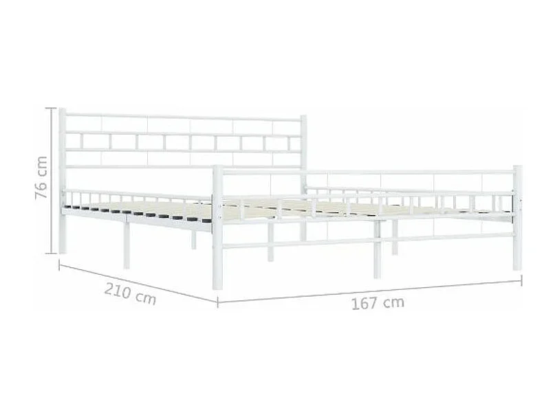 Lit métal blanc Veniza 160x200