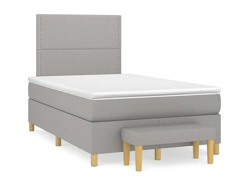 Sommier à lattes de lit avec matelas Gris clair 120x200 Tissu