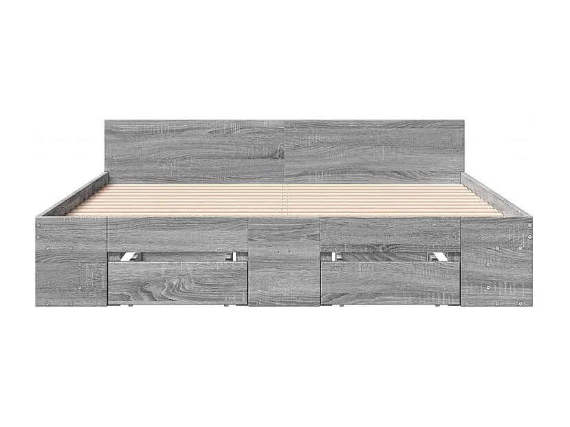 Cadre de lit et tiroirs sonoma gris 140x200 bois d'ingénierie