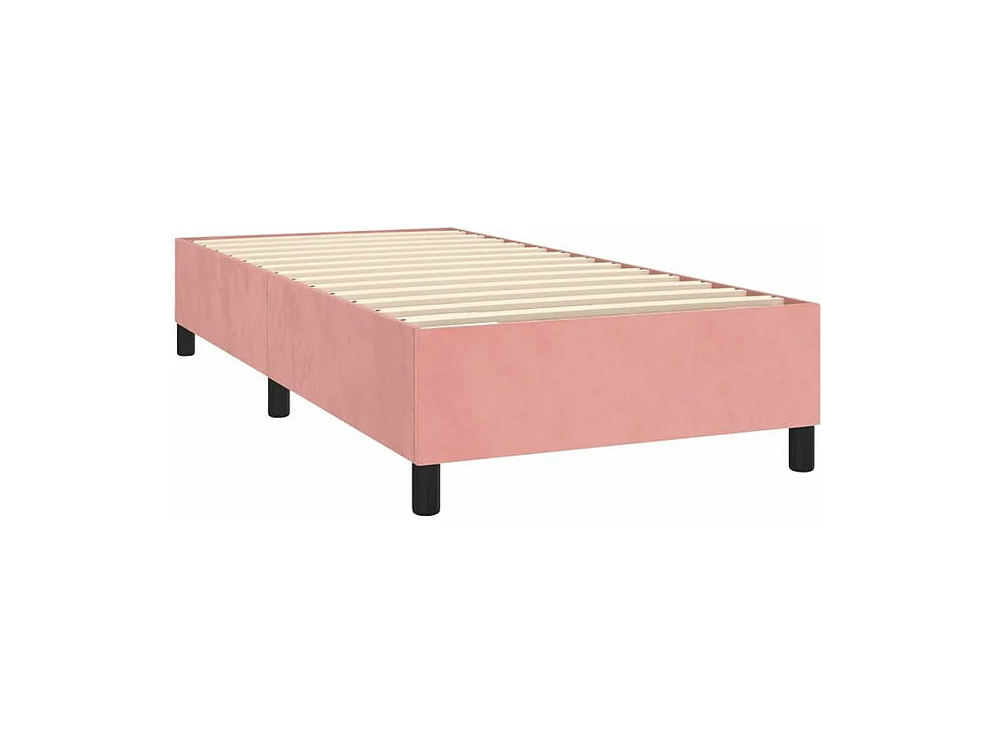 Sommier à lattes de lit avec matelas LED Rose 90x200 Velours