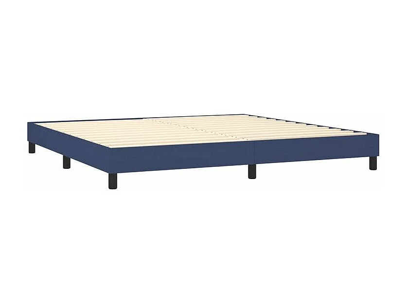Sommier à lattes de lit et matelas et LED Bleu 200x200 Tissu