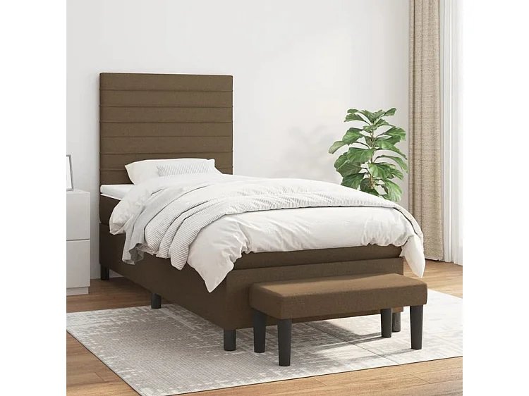 Sommier à lattes de lit avec matelas Marron foncé 80x200