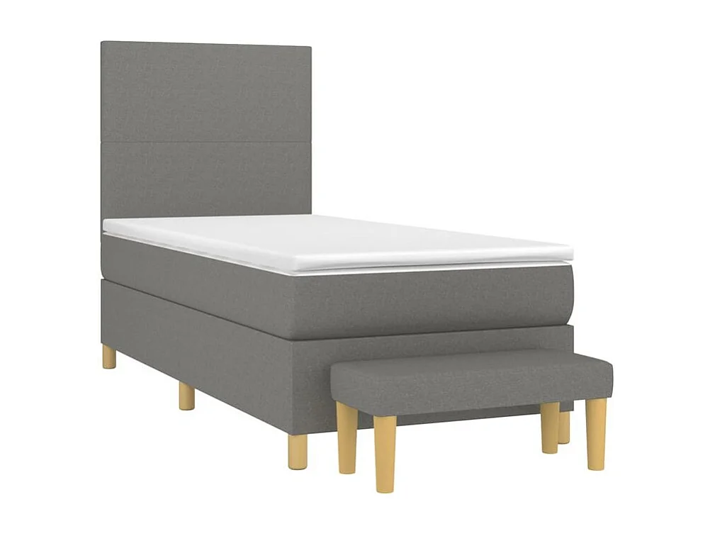 Sommier à lattes de lit avec matelas Gris foncé 80x200 Tissu