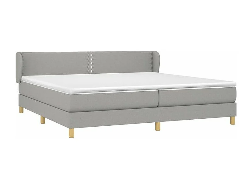 Sommier à lattes de lit avec matelas Gris clair 200x200 Tissu