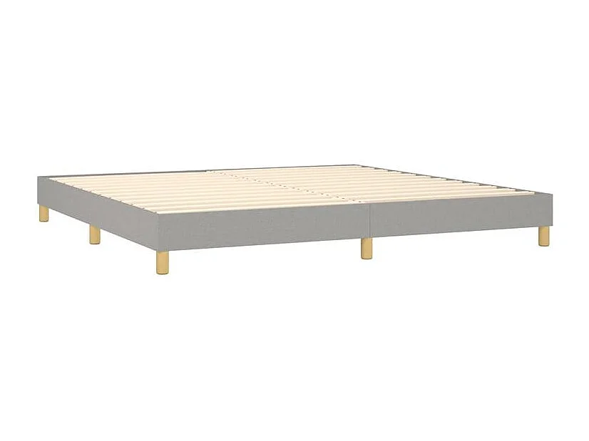 Sommier à lattes de lit avec matelas Gris clair 200x200 Tissu