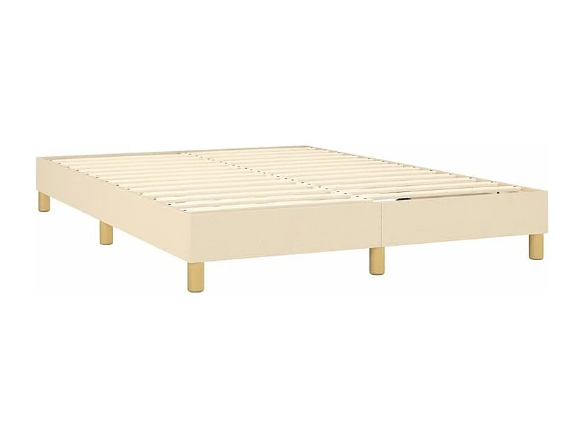 Sommier à lattes de lit avec matelas Crème 140x200 Tissu