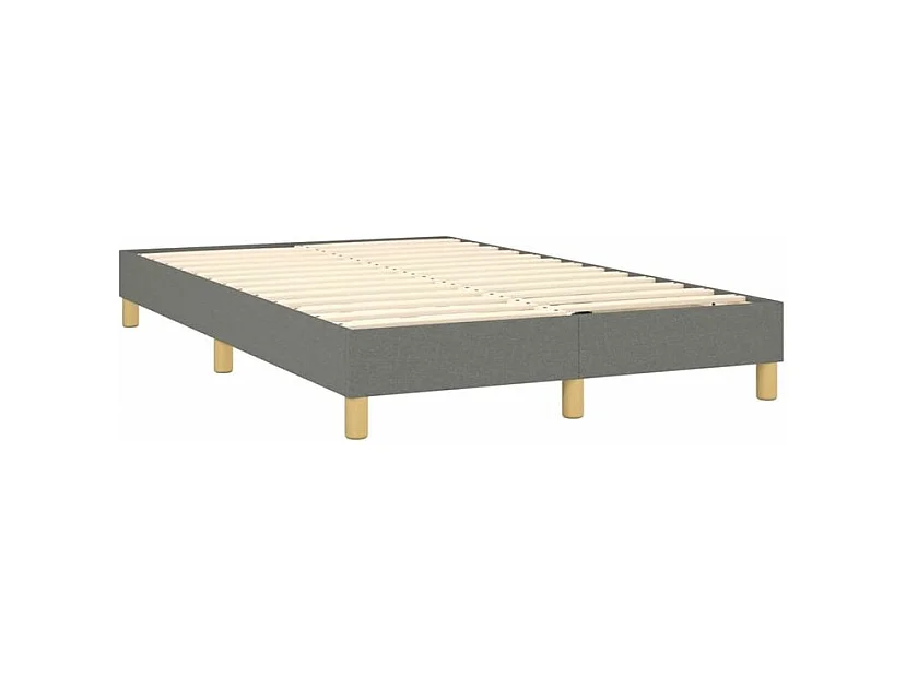 Sommier à lattes de lit et matelas et LED Gris foncé 120x200