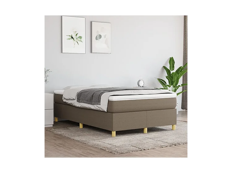 Sommier à lattes de lit avec matelas Taupe 120x200 Tissu