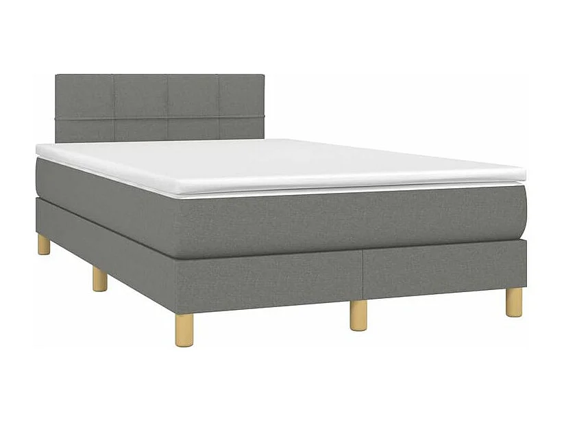 Sommier à lattes de lit avec matelas Gris foncé 120x200 Tissu