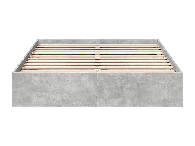 Cadre de lit à tiroirs gris béton 135x190 bois d'ingénierie