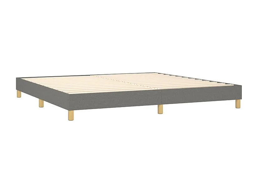Sommier à lattes de lit avec matelas Gris foncé 200x200 Tissu