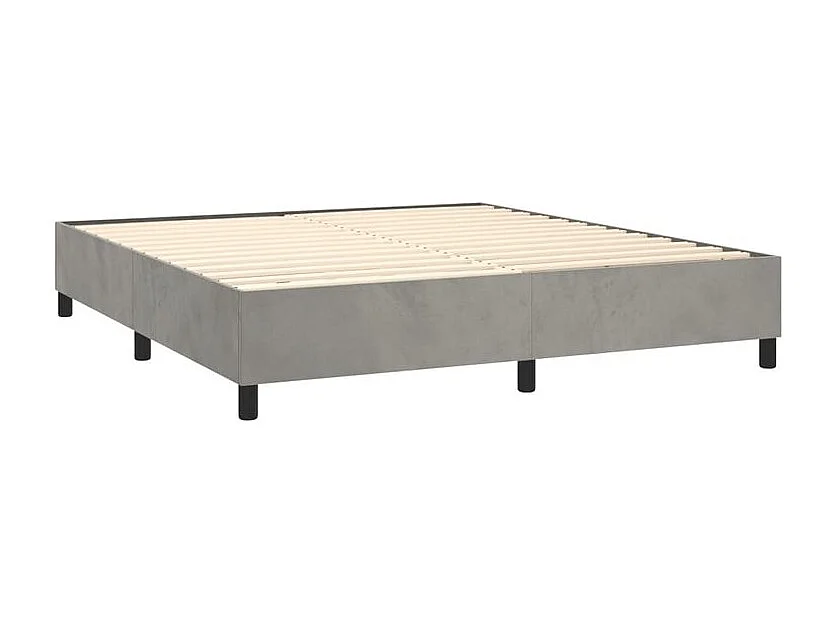 Sommier à lattes de lit matelas et LED Gris clair 180x200