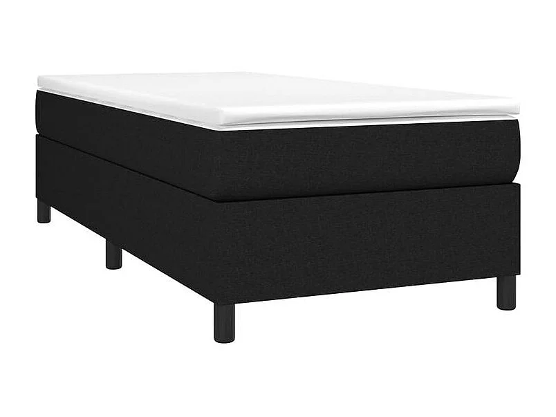 Sommier à lattes de lit avec matelas Noir 100x200 Tissu