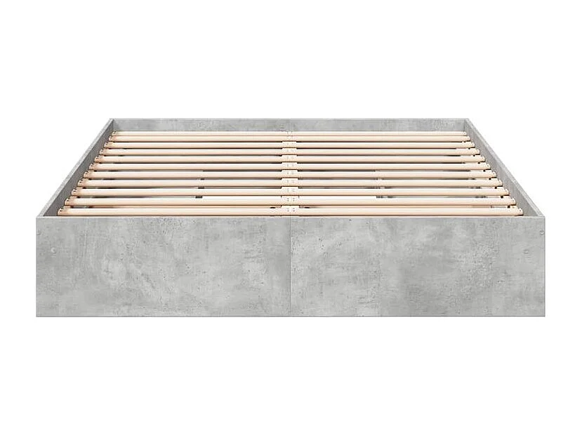 Cadre de lit à tiroirs gris béton 150x200 bois d'ingénierie