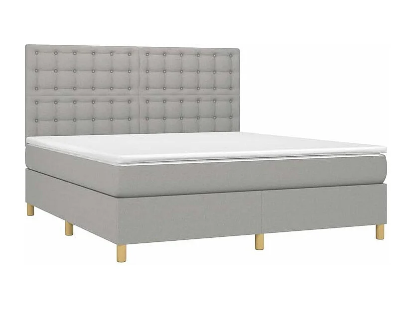 Sommier à lattes de lit avec matelas Gris clair 180x200 Tissu