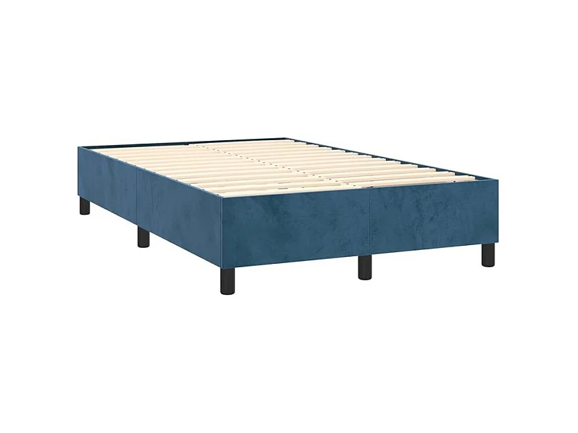 Sommier à lattes de lit avec matelas LED Bleu foncé 120x200