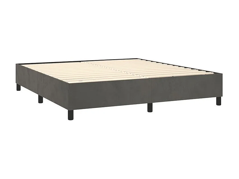 Sommier à lattes de lit et matelas Gris foncé 200x200 Velours