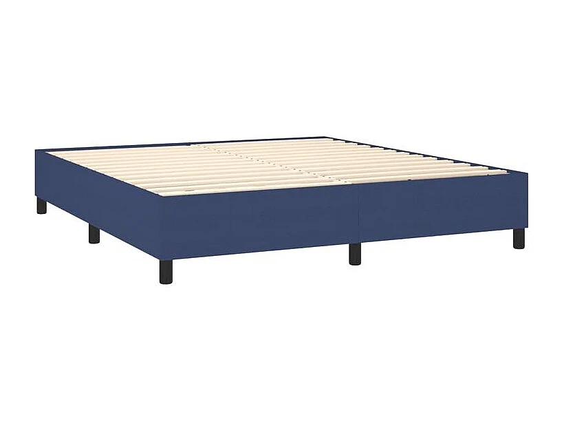 Sommier à lattes de lit matelas et LED Bleu 160x200 Tissu