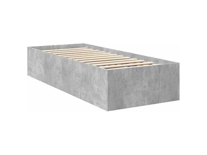Cadre de lit gris béton 90x190 bois d'ingénierie