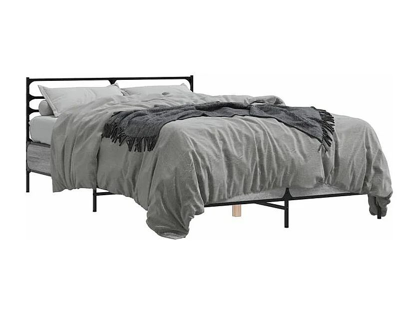 Cadre de lit sonoma gris 140x190 bois d'ingénierie et métal