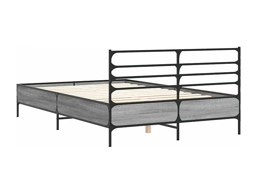 Cadre de lit sonoma gris 140x190 bois d'ingénierie et métal