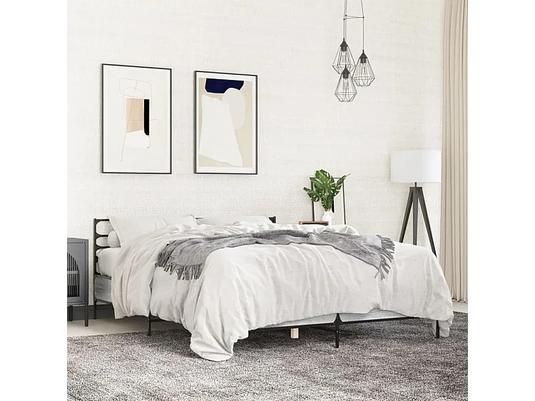 Cadre de lit sonoma gris 140x190 bois d'ingénierie et métal