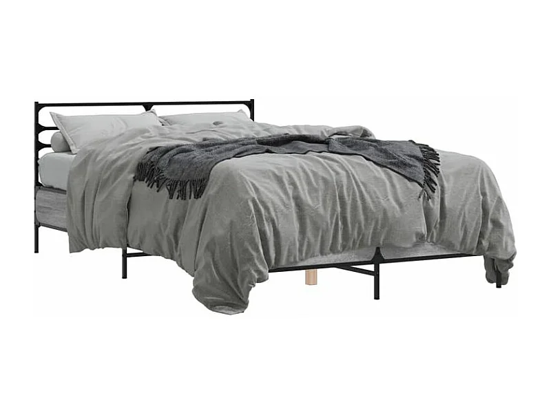 Cadre de lit sonoma gris 140x190 bois d'ingénierie et métal