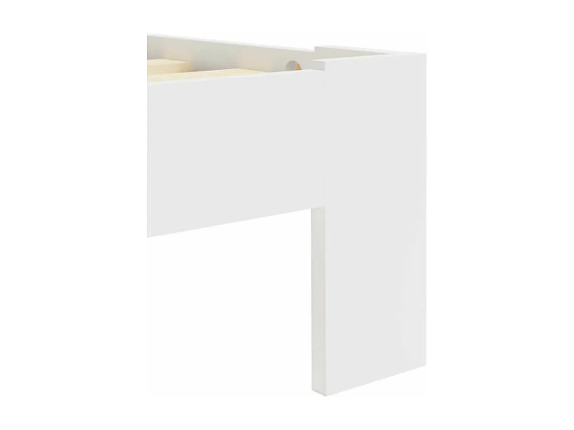 Lit adulte 1 place pin massif blanc Cozy 90x200