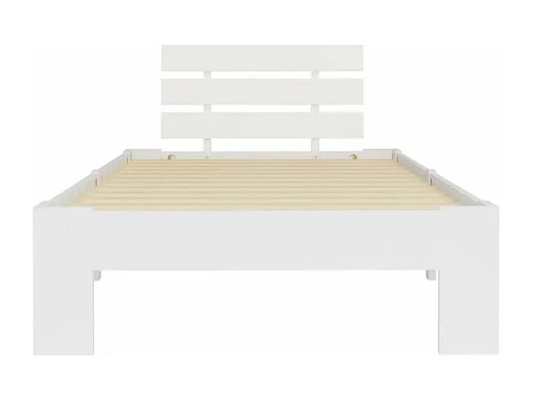 Lit adulte 1 place pin massif blanc Cozy 90x200