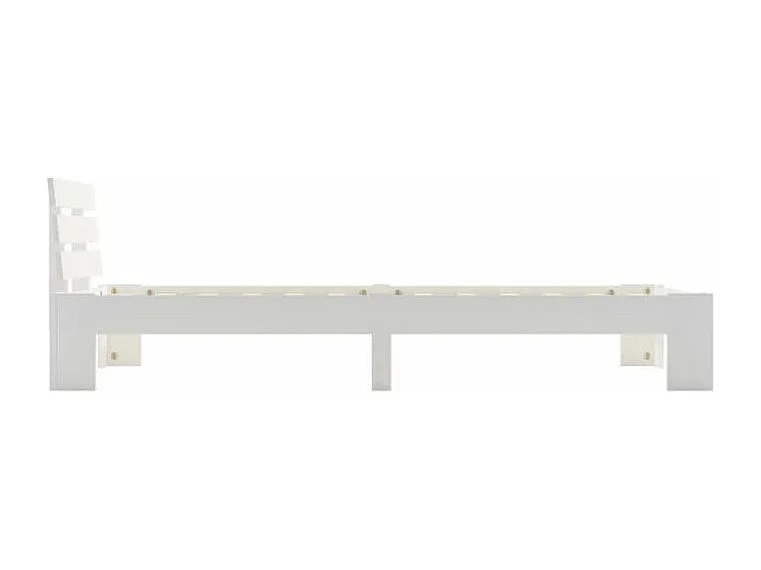 Lit adulte 1 place pin massif blanc Cozy 90x200