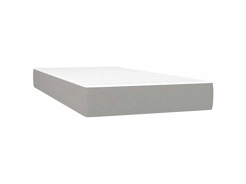Sommier à lattes de lit avec matelas Gris clair 200x200 Tissu