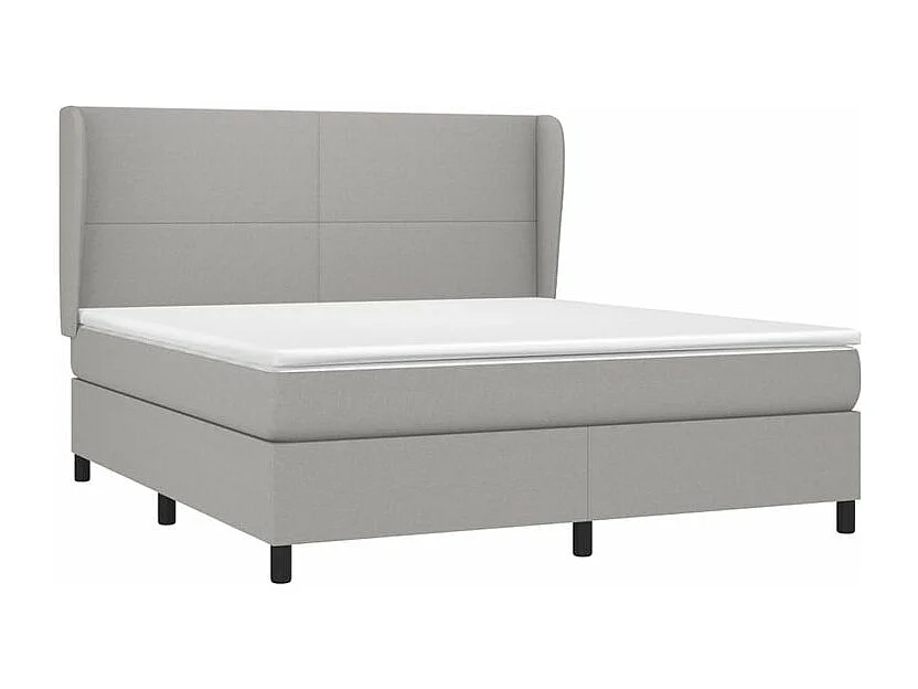 Sommier à lattes de lit avec matelas Gris clair 160x200 Tissu