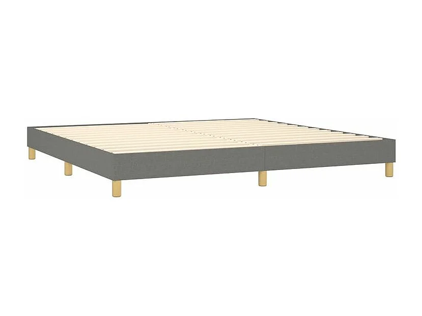Sommier à lattes de lit et matelas et LED Gris foncé 200x200