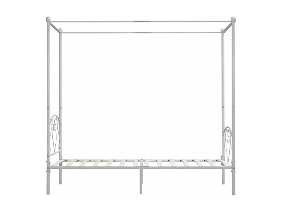 Lit à baldaquin métal blanc Tommy 100x200